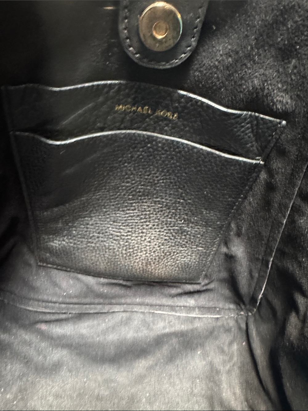 Michael Kors Black Pebbled Phoebe, Leather Drawstring Shoulder Bag Gold Hardware - Picture 11 of 15